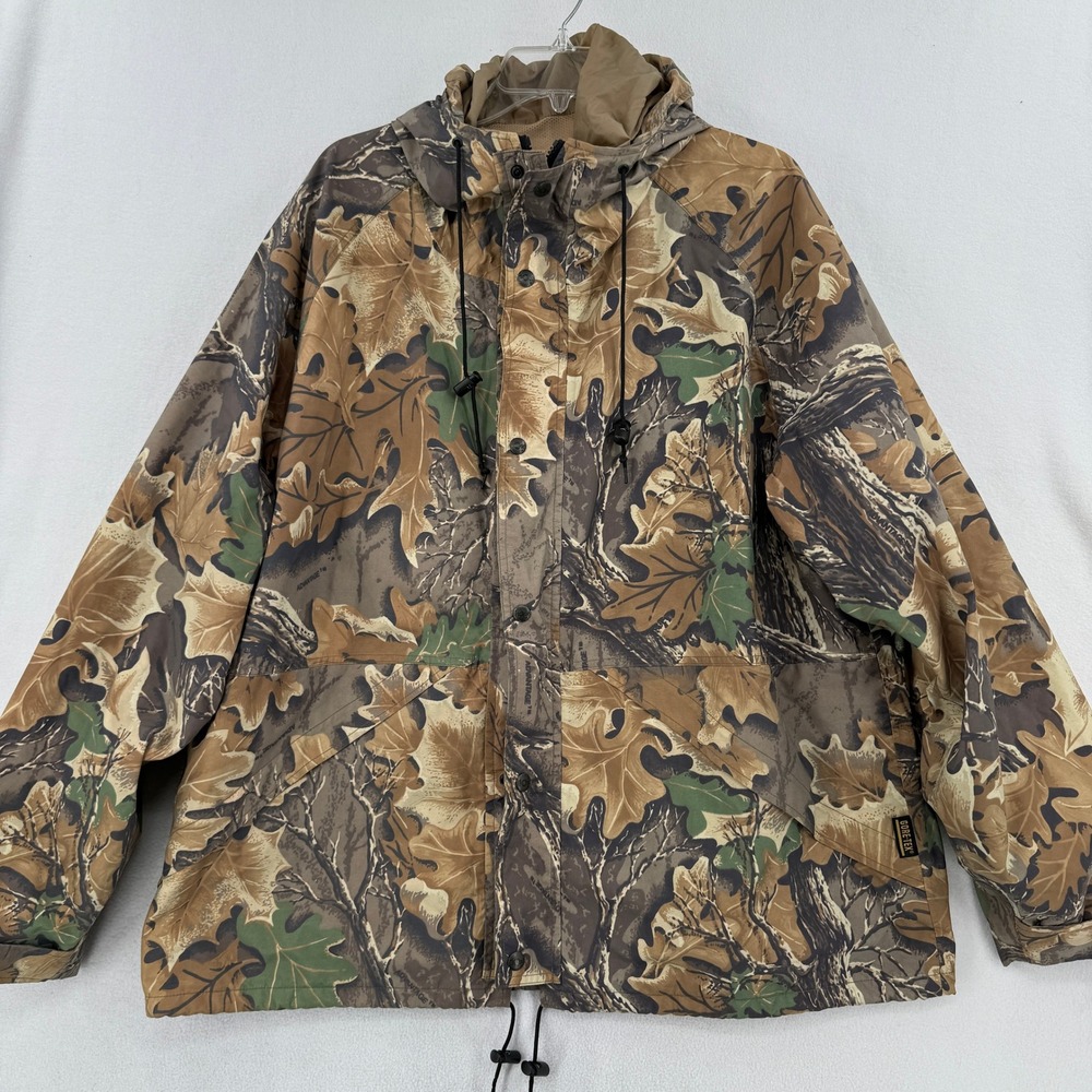 10X Gore-Tex Rain Jacket Mens XL Brown Advantage Camo Waterproof Hooded Vintage
